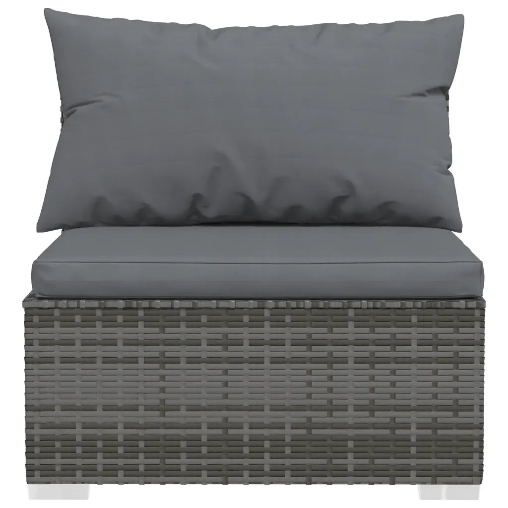 Set Divani da Giardino 9 pz con Cuscini in Polyrattan Grigio cod mxl 40491
