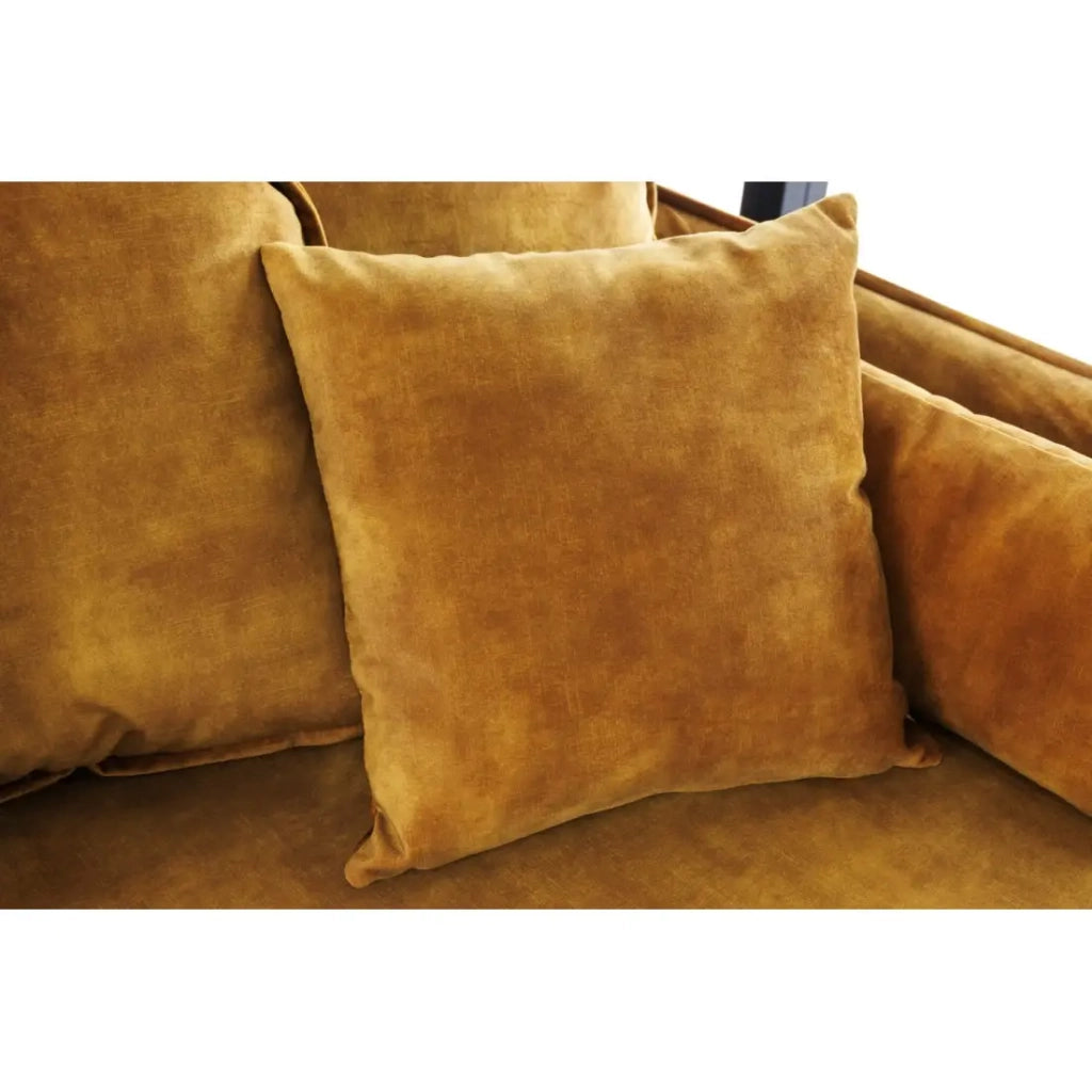 Divano KALIA destro – Velluto giallo senape – 3 posti – Stile contemporaneo