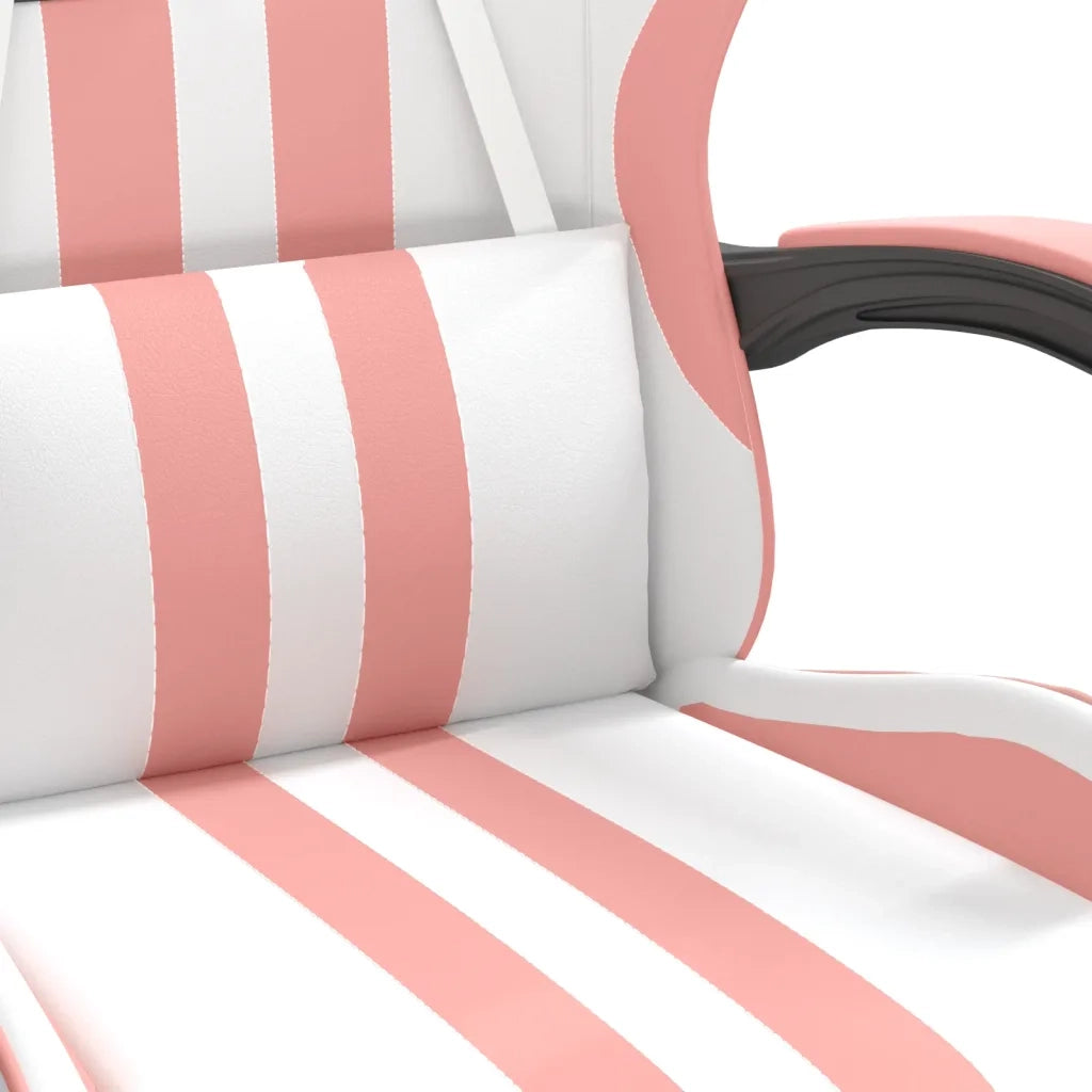 Sedia da Gaming | Sedia da e-sports Bianco e Rosa in Similpelle