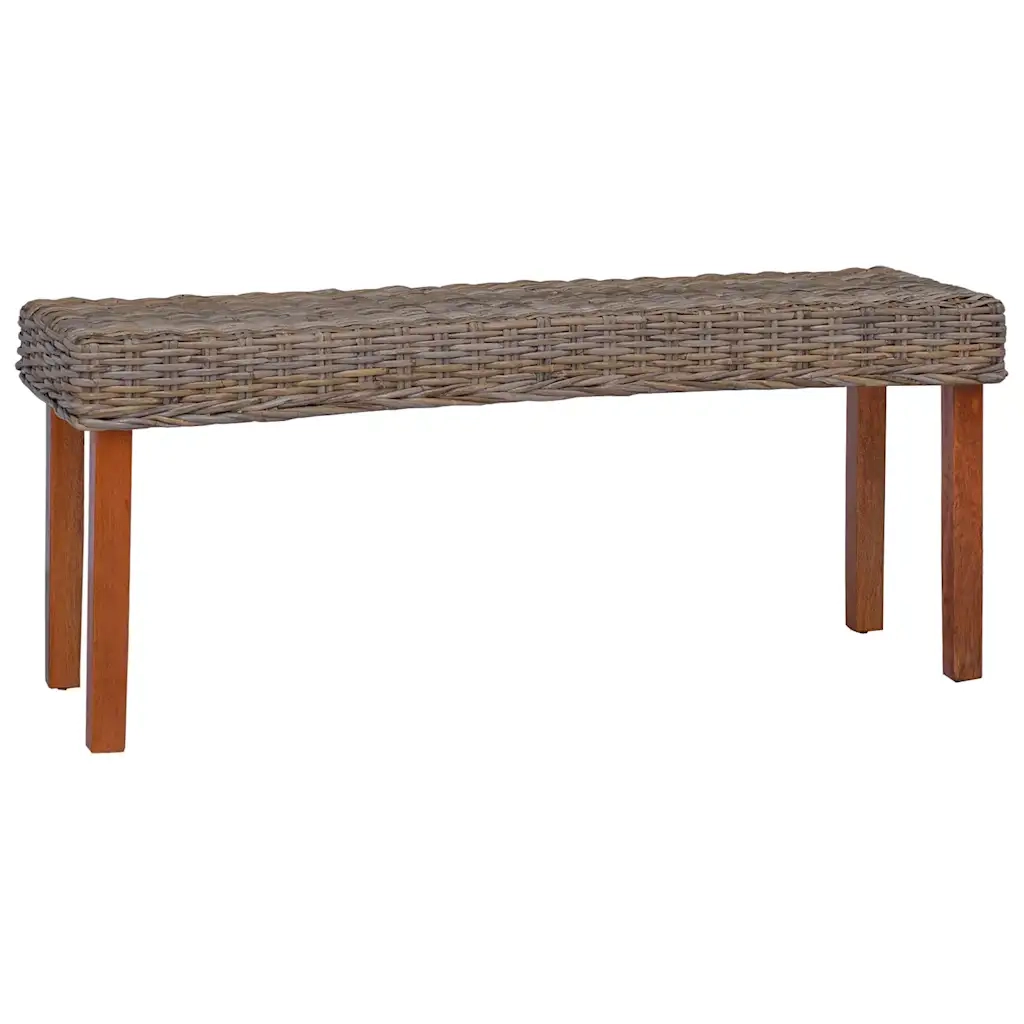 Panca 110 cm in Rattan Naturale Kubu e Massello di Mango cod mxl 41013