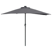 Moderno ombrellone da giardino pieghevole 294 x 150 x 224 cm con illuminazione a LED per un'atmosfera accogliente realizzato in poliestere antracite 02_0058668