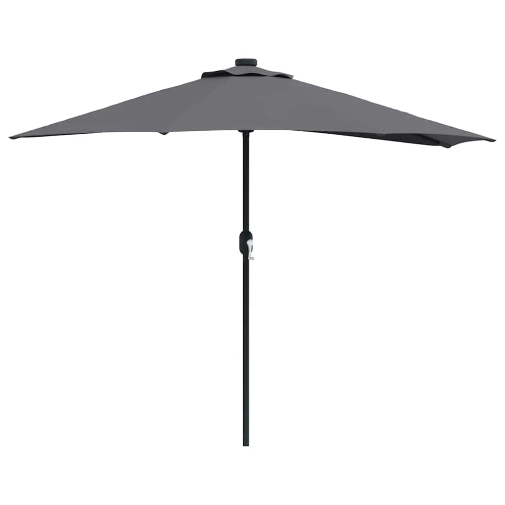 Moderno ombrellone da giardino pieghevole 294 x 150 x 224 cm con illuminazione a LED per un'atmosfera accogliente realizzato in poliestere antracite 02_0058668