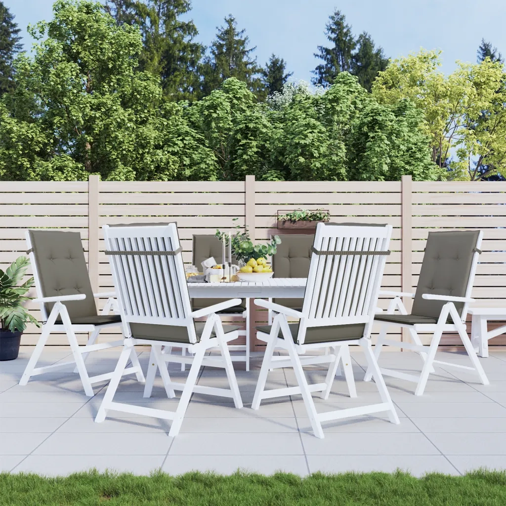 Cuscini Sedia Schiena Alta 6 Grigio MÃ©lange 120x50x4 Tessuto