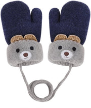 Grembiuli caldi per bambini da 0 a 3 anni con imbottitura in fleece e copertina in lana - design orso - manopole resistenti e durature con cordoncino di fissaggio