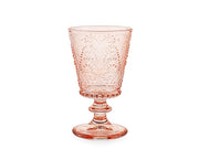 Set quattro calici garden in vetro lavorato colore rosa antico cl 25.