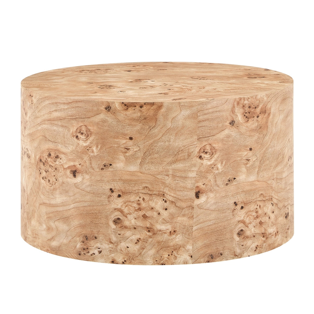 Set di 2 tavolini da caffè rotondi effetto legno con vano contenitore, tavolini nesting in MDF, per soggiorno