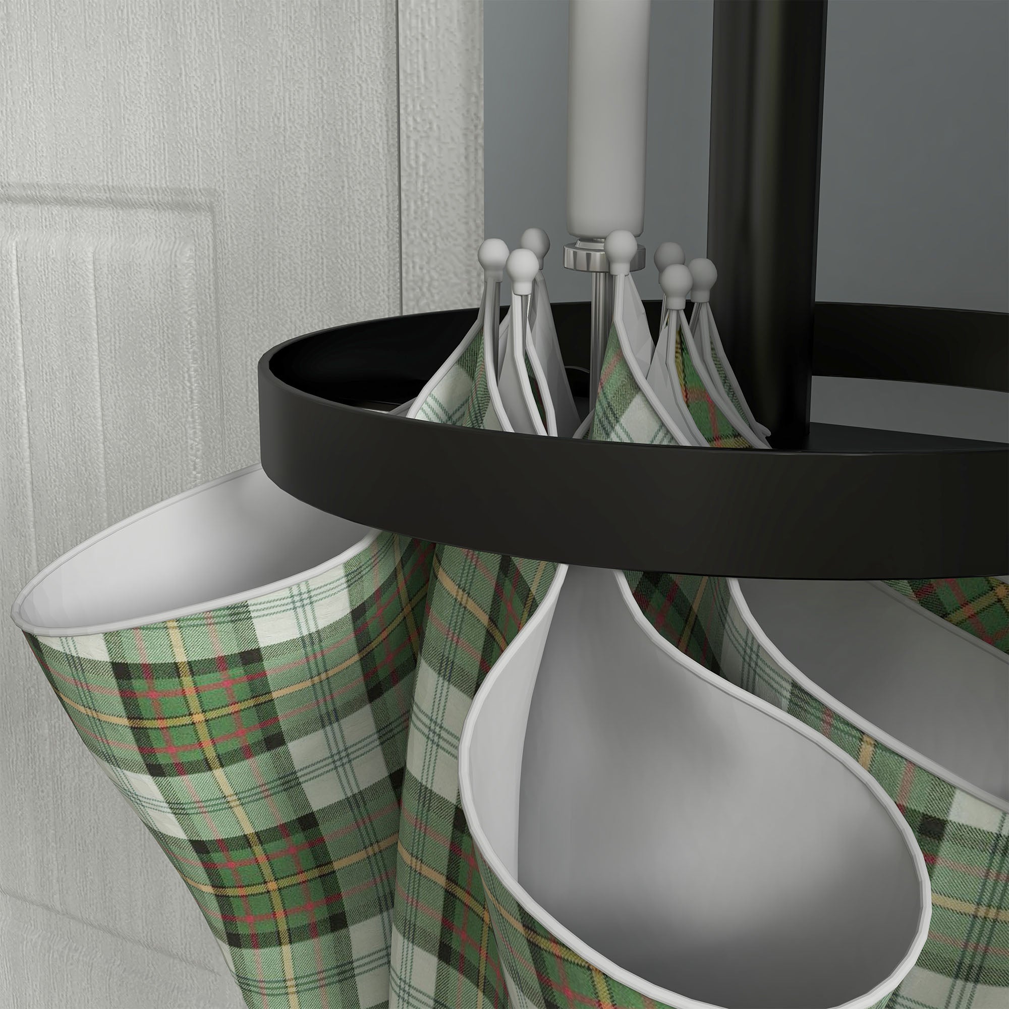 Appendiabiti da Terra Ø34x177 cm con Portaombrelli e 8 Ganci in Metallo Nero