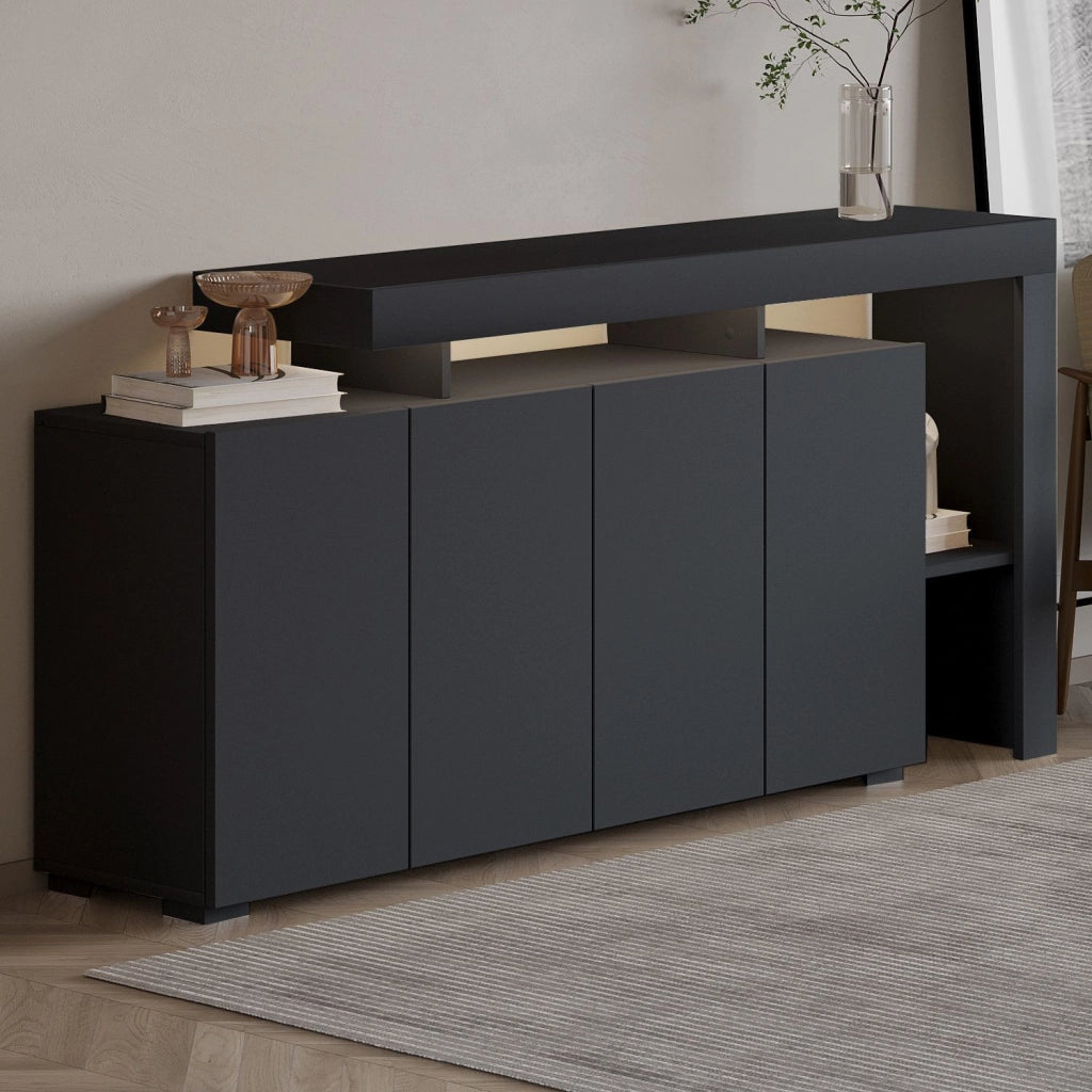 Credenza in legno "Beliz" - 170 x 35 x 80 cm - Antracite