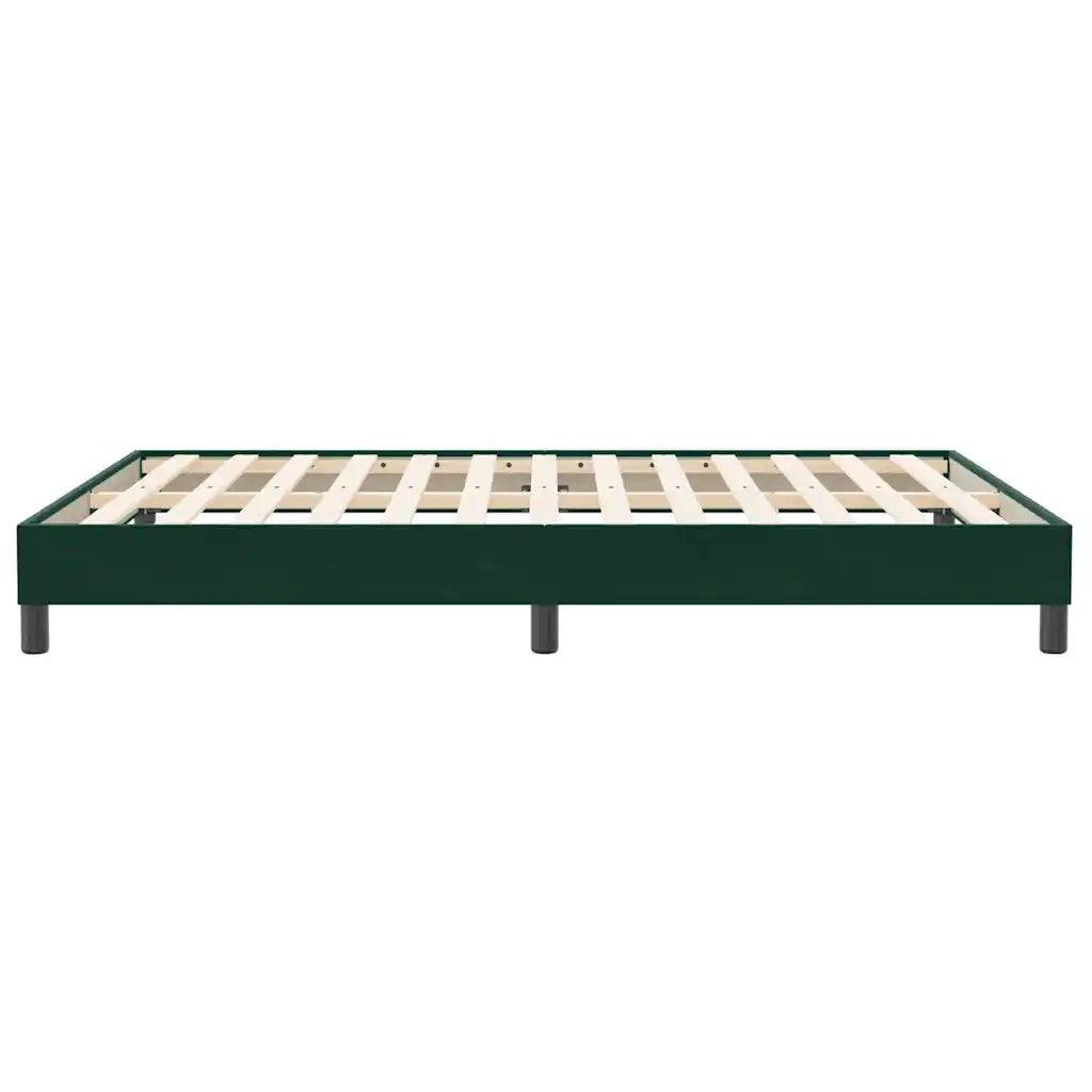 Giroletto senza Materasso-Struttura Letto Verde Scuro 140x210 cm in Velluto