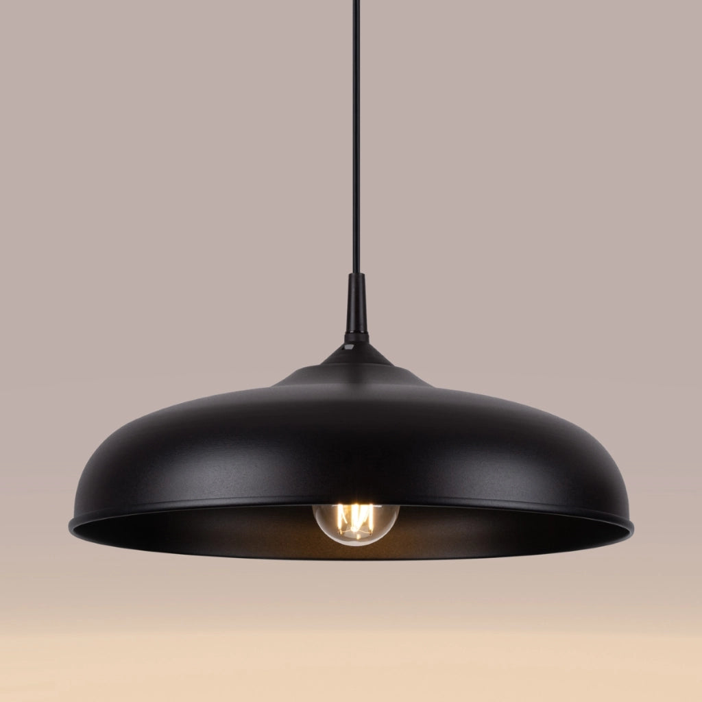 Lampada a cupola Crimson Gina Bianco opaco Acciaio nero 38x74cm E27 Max 15W LED