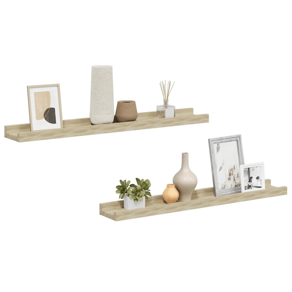 Mensole da Parete 2 pz Rovere Sonoma 60x9x3 cm cod mxl 67043