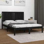Giroletto-Struttura Letto Nero in Legno Massello di Pino 140x190 cm 688293