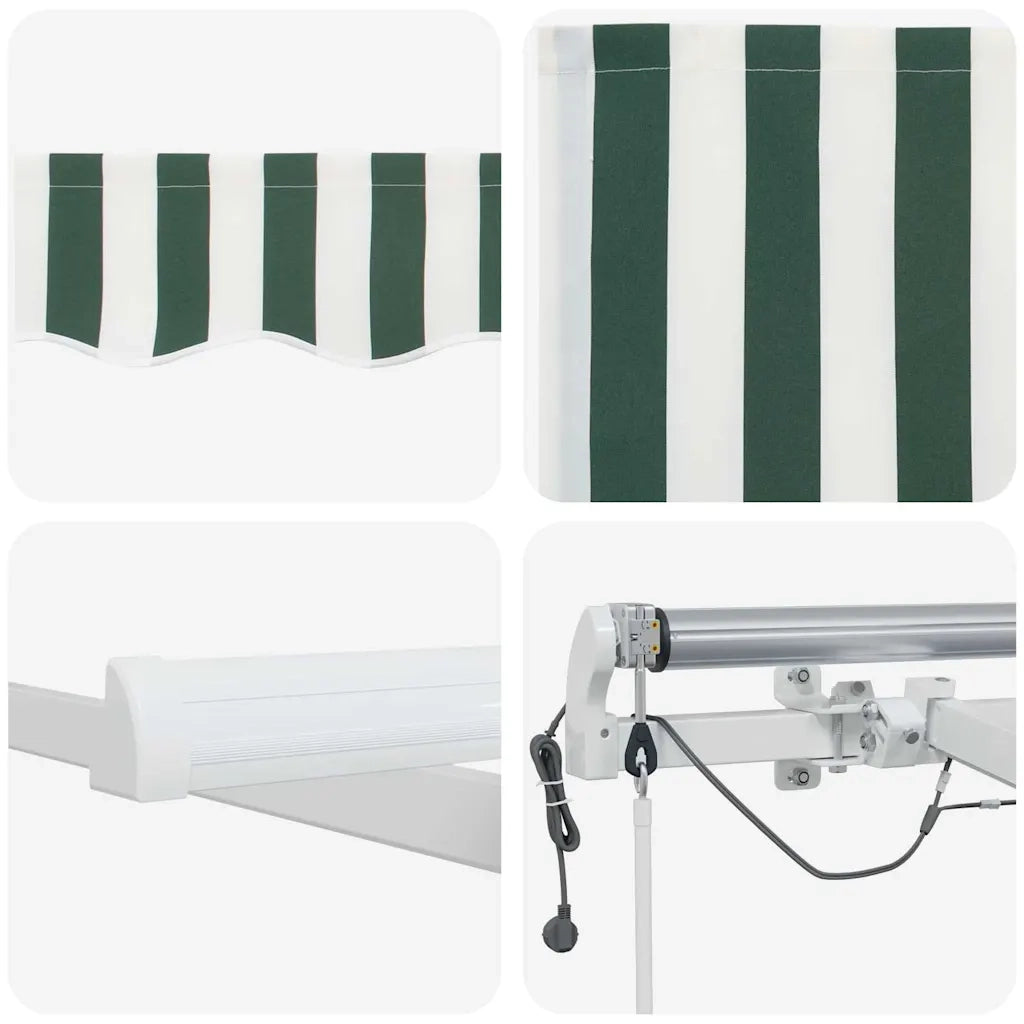 Tenda Retrattile Verde e Bianco 300 x 250 cm