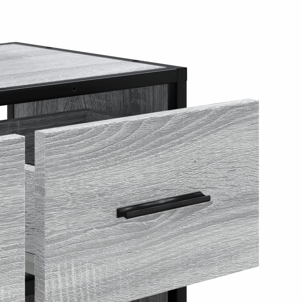 Mobile TV multimediale mensola TV credenza mobile TV sala da pranzo soggiorno camera da letto Sonoma 60 x 31 x 39,5 cm legno ingegnerizzato e metallo grigio 02_0028445