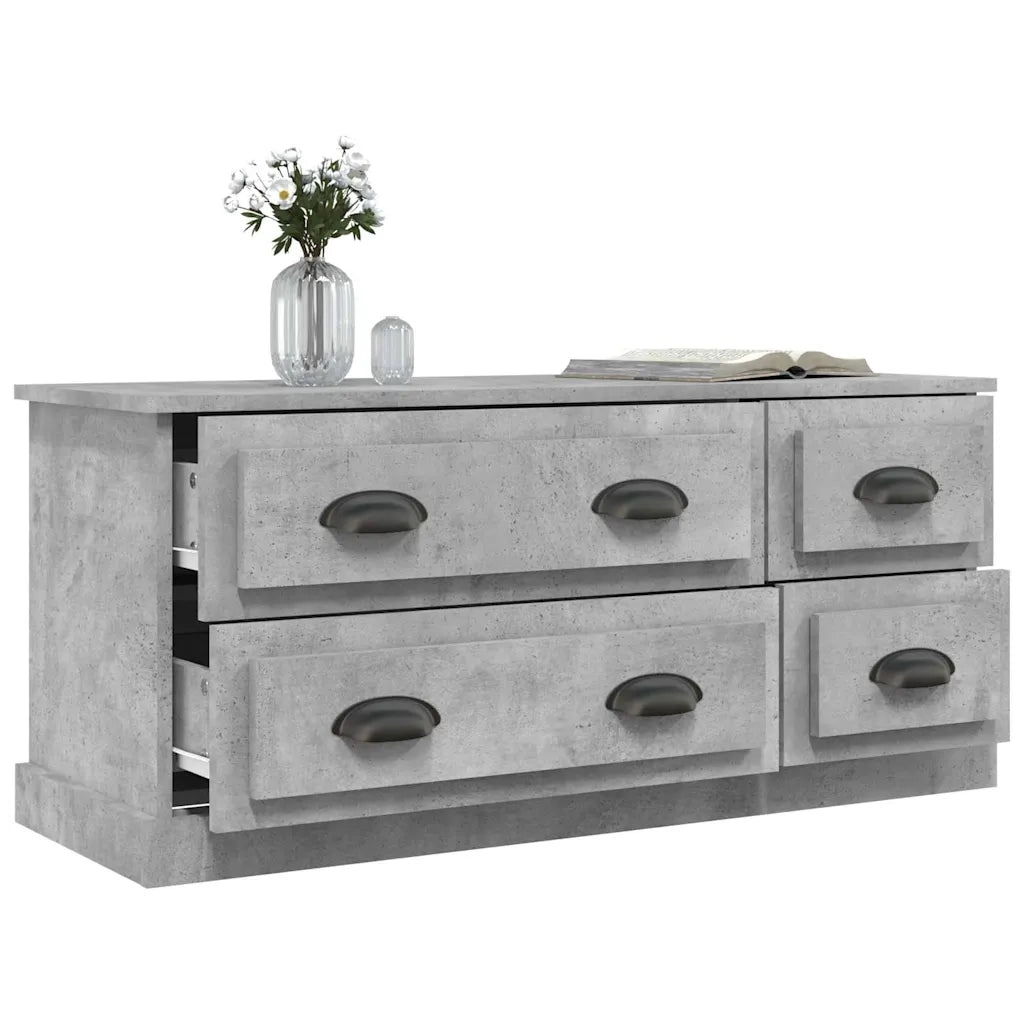 Mobile Porta TV Grigio Cemento 100x35,5x45cm Legno Multistrato 816452