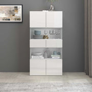 WHOUS Vetrinetta espositiva Egypt con 2 ante e 4 ripiani bianco lucido 80x38x160 cm
