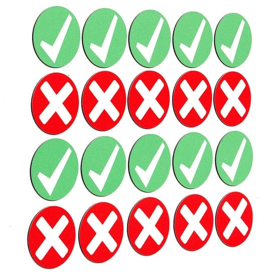 Punti di Magnetismo con Crocette e Magnete a Ferro di Cavallo – 20 pezzi, 3 cm di diametro – Magnetizzatori Colorati in Verde e Rosso con Crocette e Ferri di Cavallo – Buoni e Cattivi – Ideali per Ufficio, Scuola e Casa