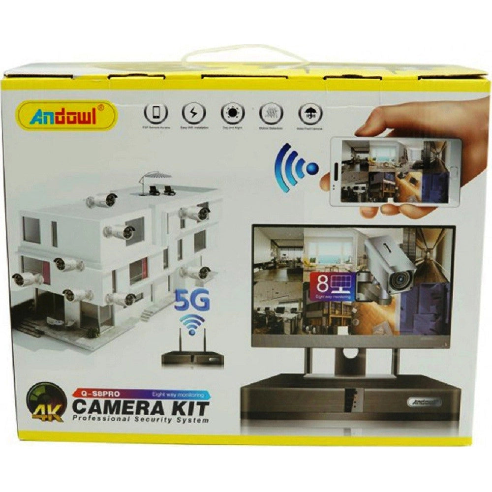 Trade Shop - Set Sistema Di Registrazione Sorveglianza Cctv Integrato 8 Telecamere 4k Q-s8pro -