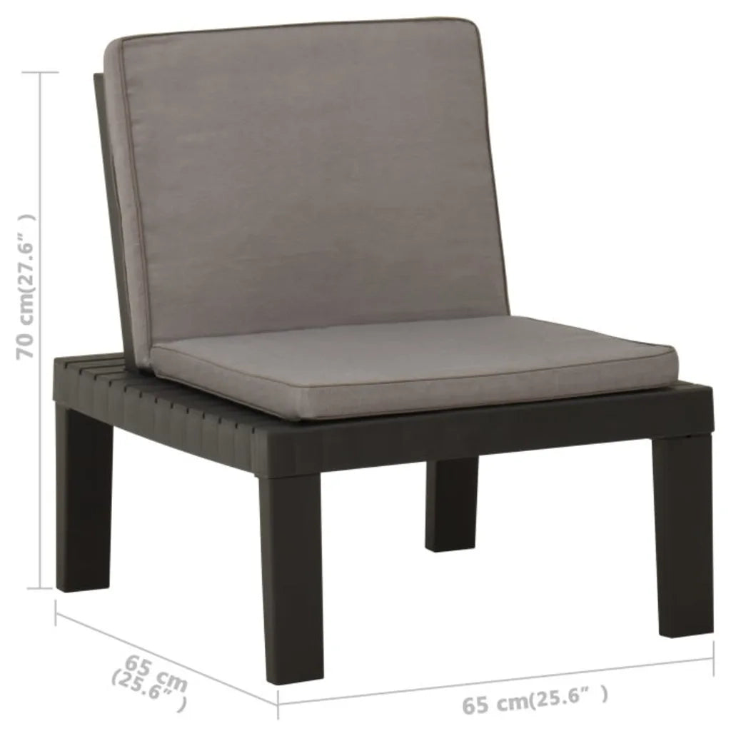 Set Divani da Giardino con Cuscini 4 pz in Plastica Grigio cod mxl 40623