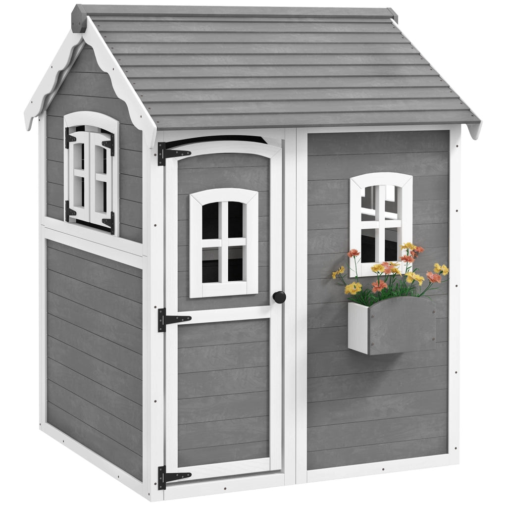 Casetta per bambini in legno di pino grigio ¨C zephmum ¨C 90x90x120