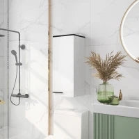 Armadietto Bagno da Parete con 3 Ripiani e Mensole Regolabili, 30x32x73 cm, Bianco