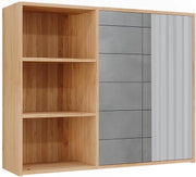 Specchio contenitore bagno Lucie, Bambù, 74 x 60 cm con 3 scomparti aperti, adatto per la conservazione salvaspazio di accessori da bagno