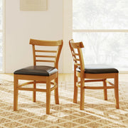 Set di 2 sedie da cucina in legno con seduta imbottita, tavolo da pranzo con schienale, sedie imbottite, in legno, portata 180 kg, sedie senza maniche per cucina