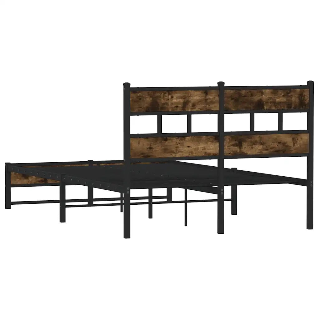 Giroletto senza Materasso in Metallo-Struttura Letto Rovere Fumo 120x200 cm 355754