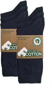 Calze per uomo/donna in cotone biologico al 100% - Cintura a piqué comoda - Respiranti - Resistenti allo shock - Punta a maglia a mano - Calze in cotone
