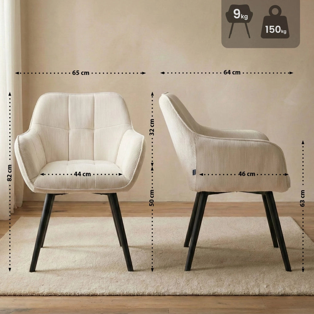 Sedia per sala da pranzo Vienna Cord nera 2