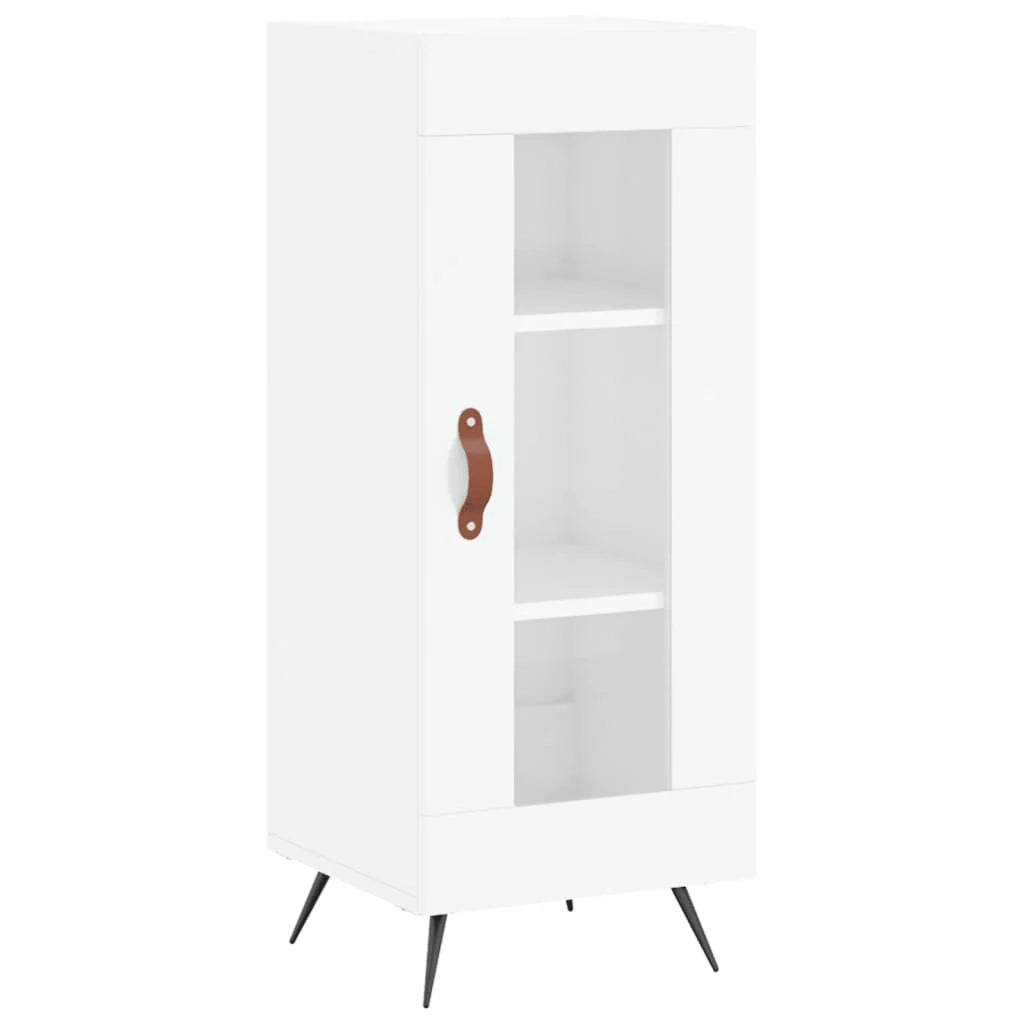 Buffet credenza cassettiera mobiletto mobile contenitore organizer per cucina soggiorno finitura lucida 34,5 x 34 x 90 cm legno ingegnerizzato bianco 02_0030628