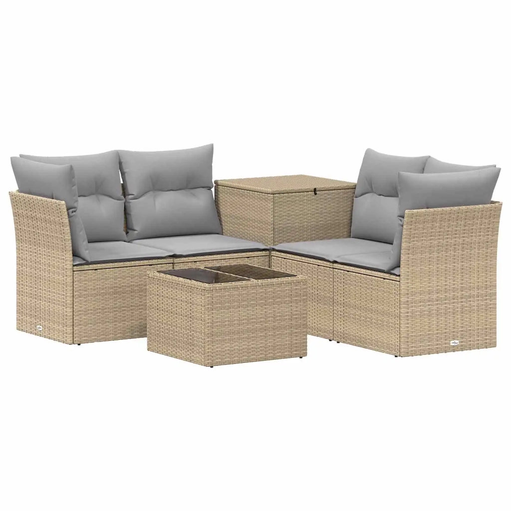 Set di divani 6 pz Beige e Grigio Chiaro 3447359