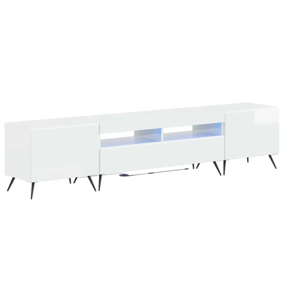 Mobile TV LED a 5 pezzi Bianco Lucido Legno ingegnerizzato 3416924