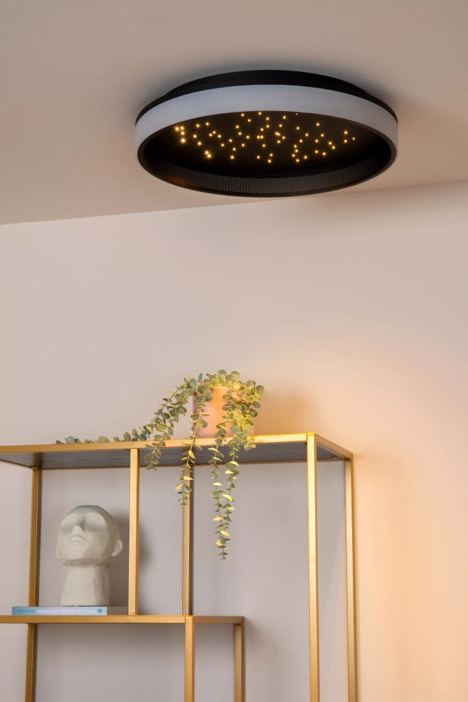Plafoniera LED Lucide Estreja 40cm 40W nera stellata
