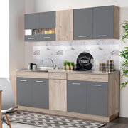 Cucinino Bornago, Cucina 2 Cassetti, Elettrodomestici non inclusi, Nero Antracite