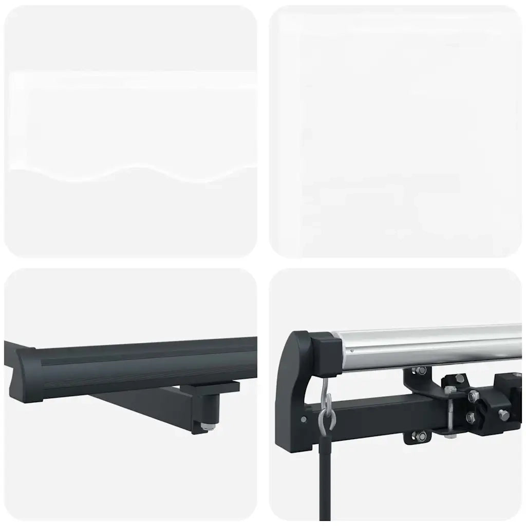 Tenda retrattile-Tenda parasole per balcone Bianco 400 ¡Á 300 cm Poliestere e Acciaio