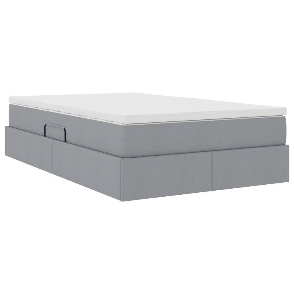 Letto con contenitore e materasso Grigio chiaro 120 x 190 cm