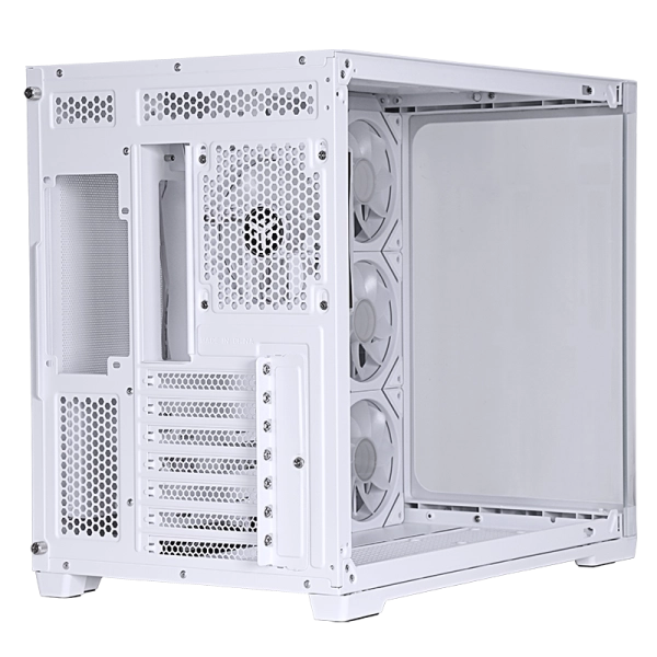 Case DARK CAVE CURVED - Gaming Tower- ATX- 4x12cm ARGB fan- 2xUSB3- Type-C- Curved Temp Glass Side & Front Panel- White Edition