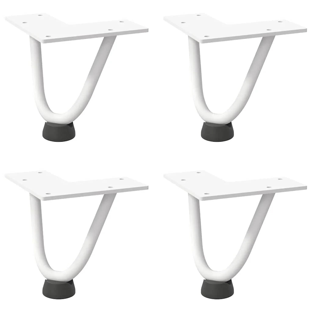 Set di 4 gambe a forcina per tavolino da caffè 10 cm con piedini regolabili design moderno in acciaio bianco 02_0056708