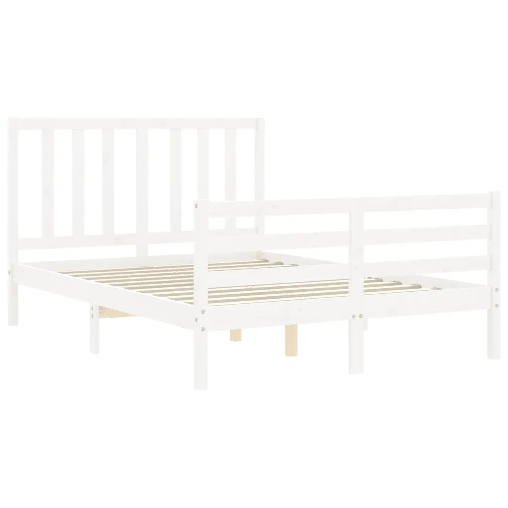 Giroletto senza Materasso-Struttura Letto Bianco 140x200 cm Legno Massello Pino 318926