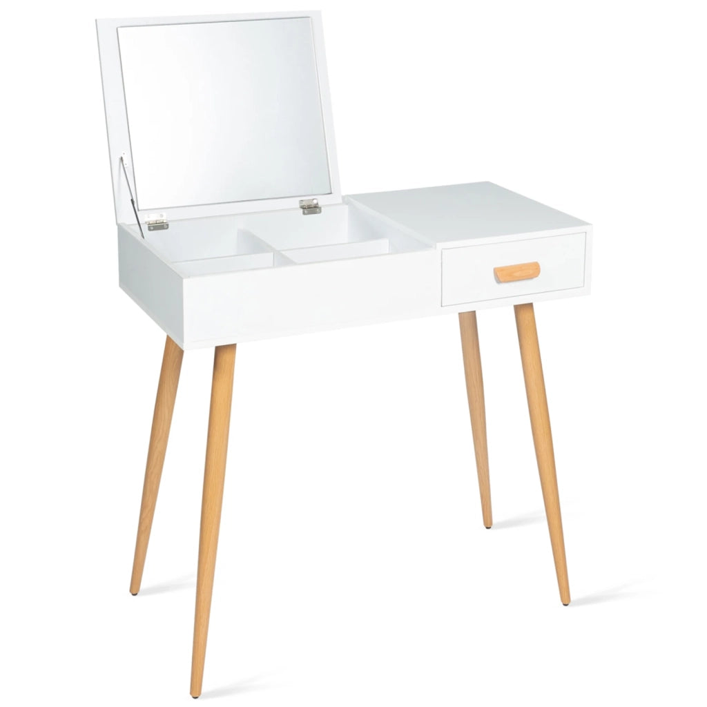 IDMarket - Toeletta con specchio pieghevole scandinavo LISA