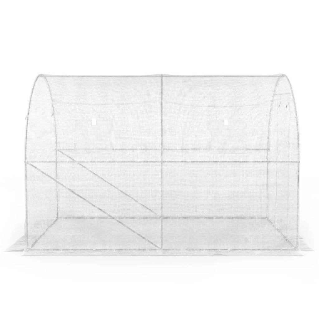 IDMarket - Serra tunnel di giardinario 6 m² bianco ZEBRA 2x3M