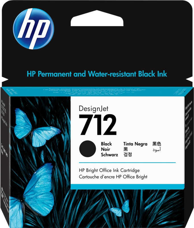 HP Cartuccia di inchiostro nero originale DesignJet 712 da 80 ml