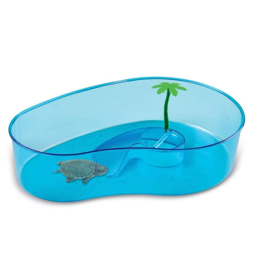 Trade Shop - Tartarughiera Classica Per Tartarughe D'acqua Con Palma 40 X 27,5 X H 9,5 Cm -