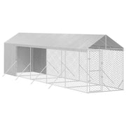 Cuccia/gabbia/recinto/zaino per animali da esterno con tetto argentato 2 x 10 x 2,5 m Argento 02_0041894
