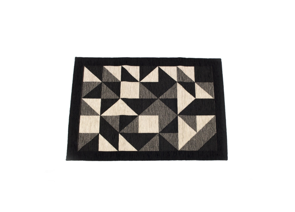 Tappeto Passatoia Cucina Salotto Antimacchia Retro Antiscivolo Origami - 55x280 - Nero