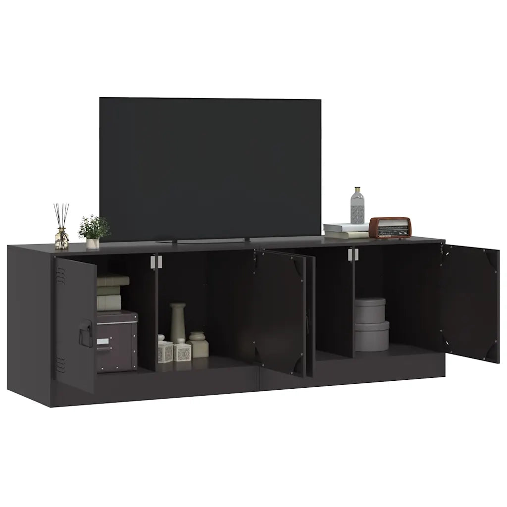 vidaXL Mobili TV 2 pz Neri 67x39x44 cm in Acciaio