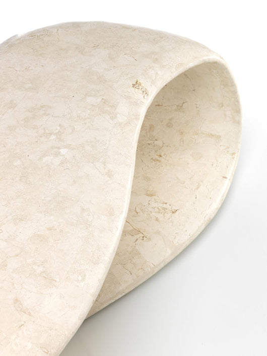 Tavolino da Soggiorno 123x60x34 cm in Pietra Fossile Scarf Beige