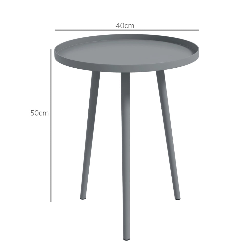 Tavolino da caff¨¨ ¨C zephmum ¨C Grigio, Acciaio, 40x40x50 cm