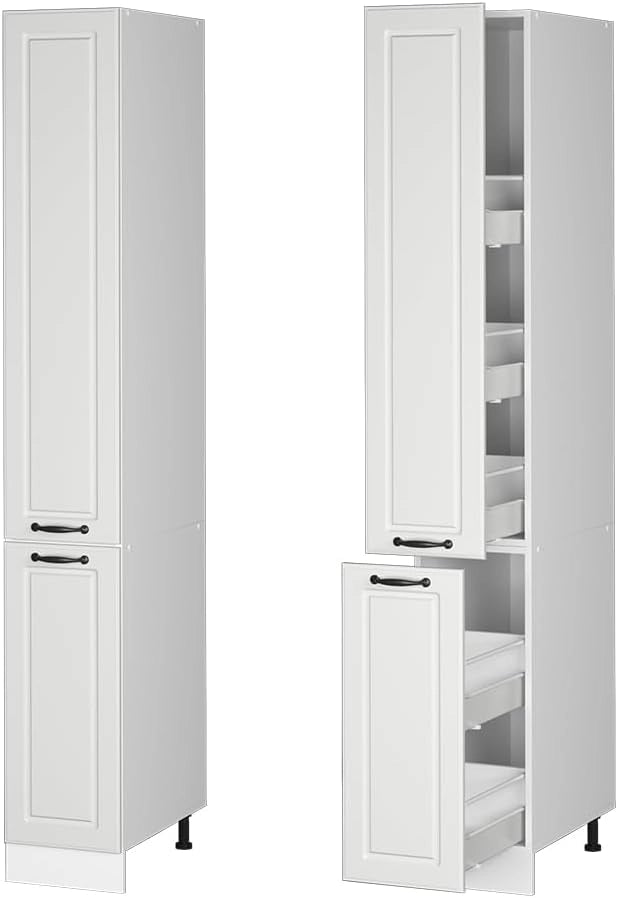 Armadio da farmacia R-Line, Bianco casa di campagna, 30 cm, per la libera combinazione all'interno di sistemi cucina modulari